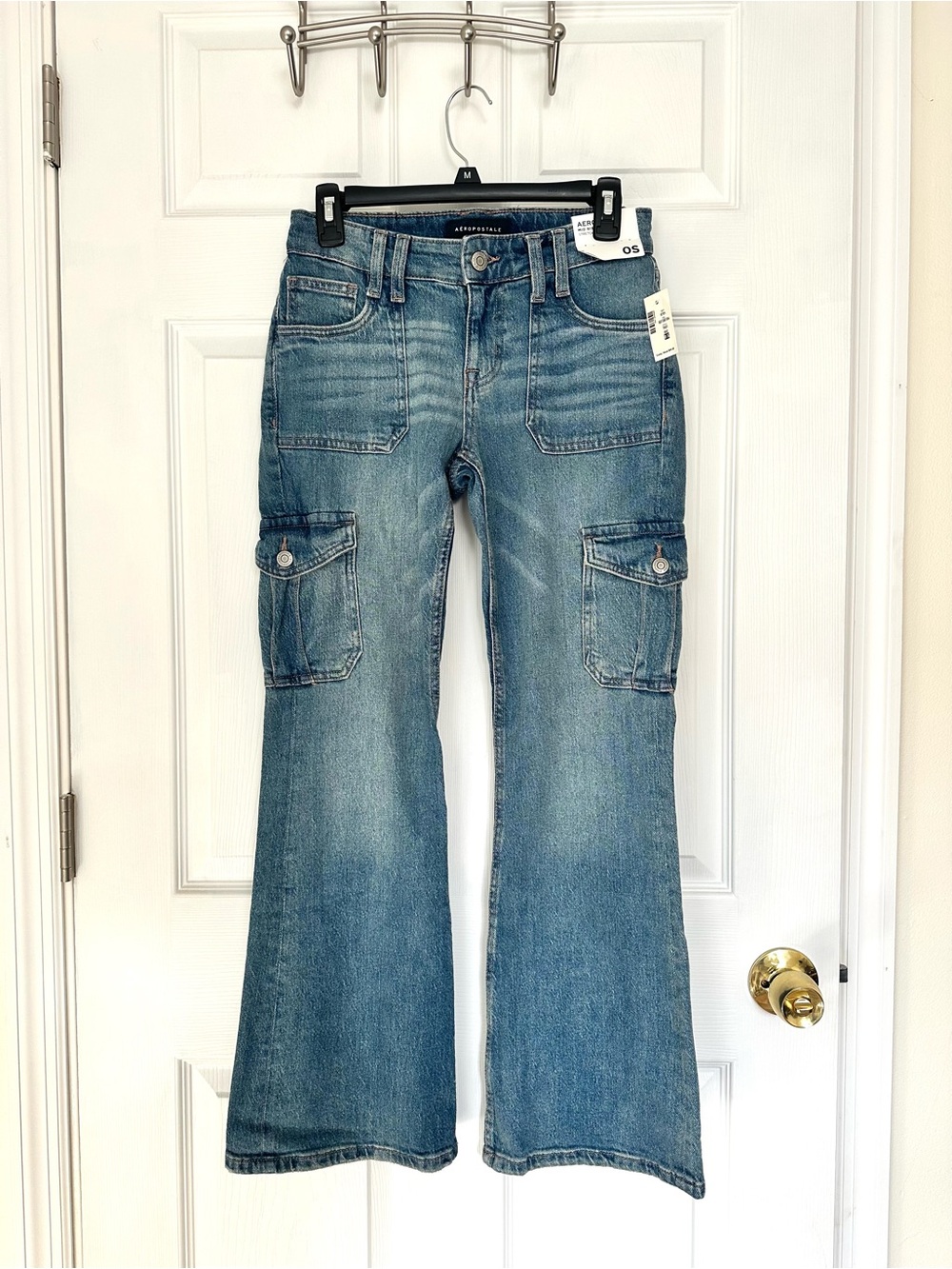 Aeropostale Blue Cargo Flare Jeans